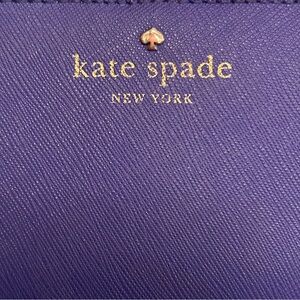 KATE SPADE Purple Saffiano Leather Bifold Snap Mikas Pond Designer Preppy Wallet